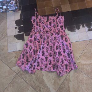 Unique Vintage Bonsai Kitten Elvira print  bat dress 22 UK New (18 US)